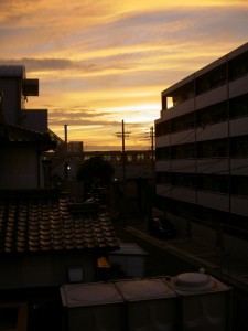 名古屋の夕焼け